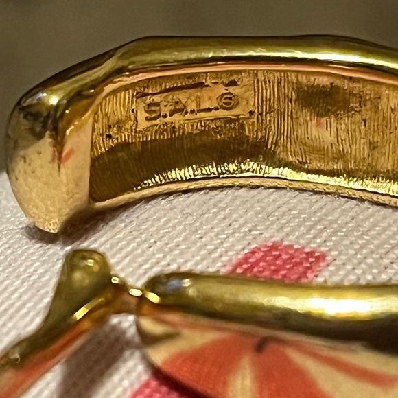 Vintage stunning Swarovski S.A.L. Signed gold and black earrings - Picture 4 of 6